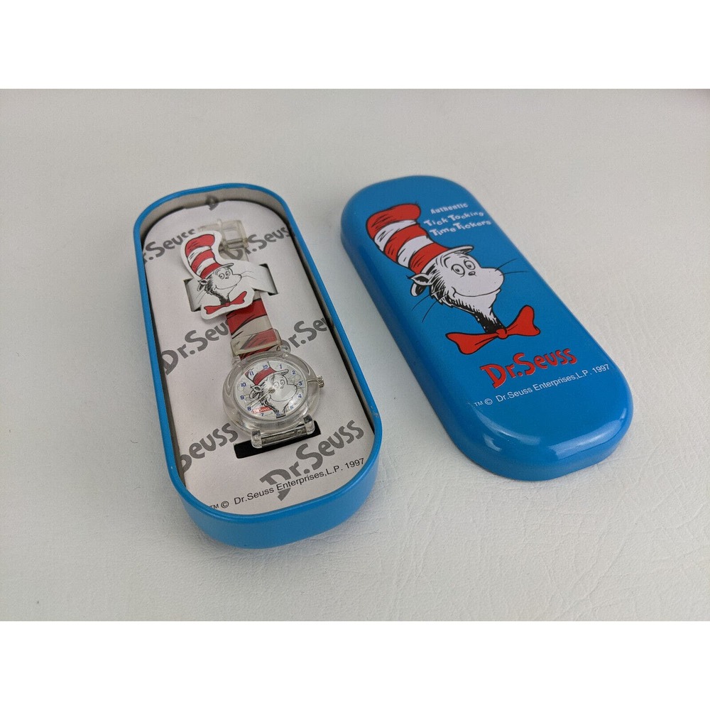 Vintage Dr. Seuss Cat in the Hat Watch Authentic T ick Tock Time Tickers